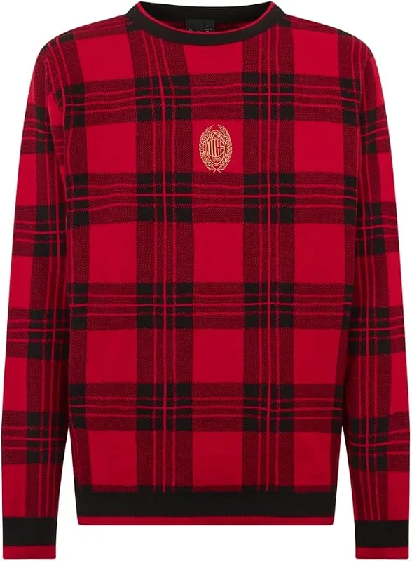 Marke: AC Milan A.C. Milan - Karierter Weihnachtspullover 2024, offizielles Produkt, XXL — Weihnachtsmode