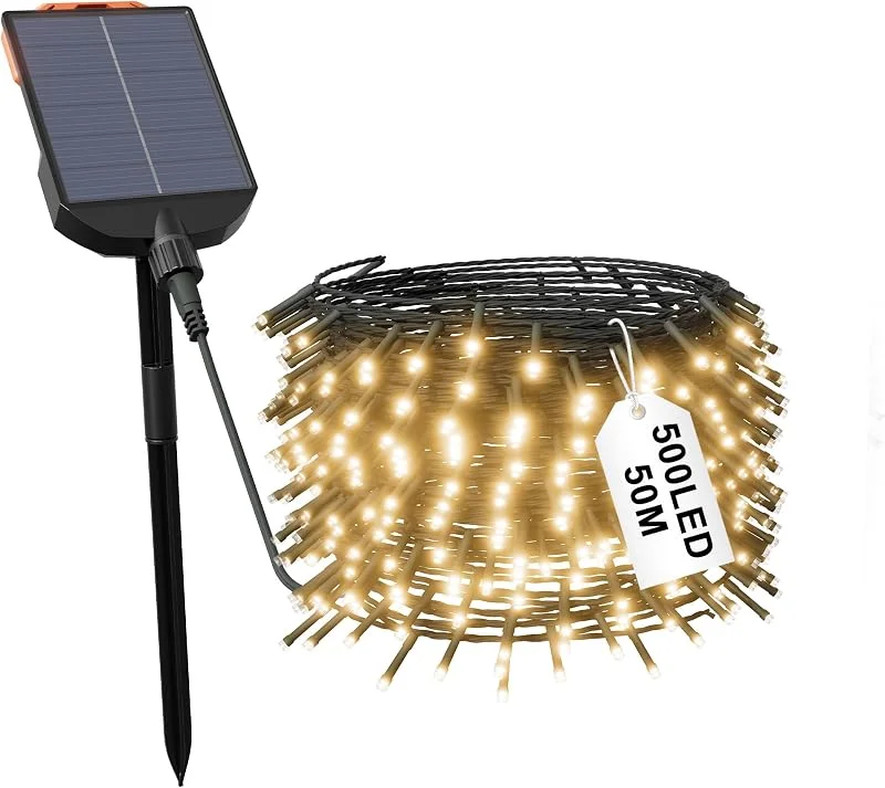 Besuche den AufuN-Store Aufun Solar Lichterkette Außen, 50M 500 LED Solarlichterkette Warmweiß — Weihnachtsbeleuchtung