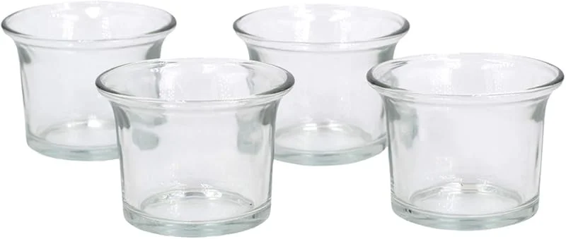 Besuche den Creativery-Store Teelichtgläser 63x45 mm Set 4 Stück Teelichthalter Glas mit geschwungenem Rand Tulpenform Farbauswahl: klar, transparent — Advent und Tisch