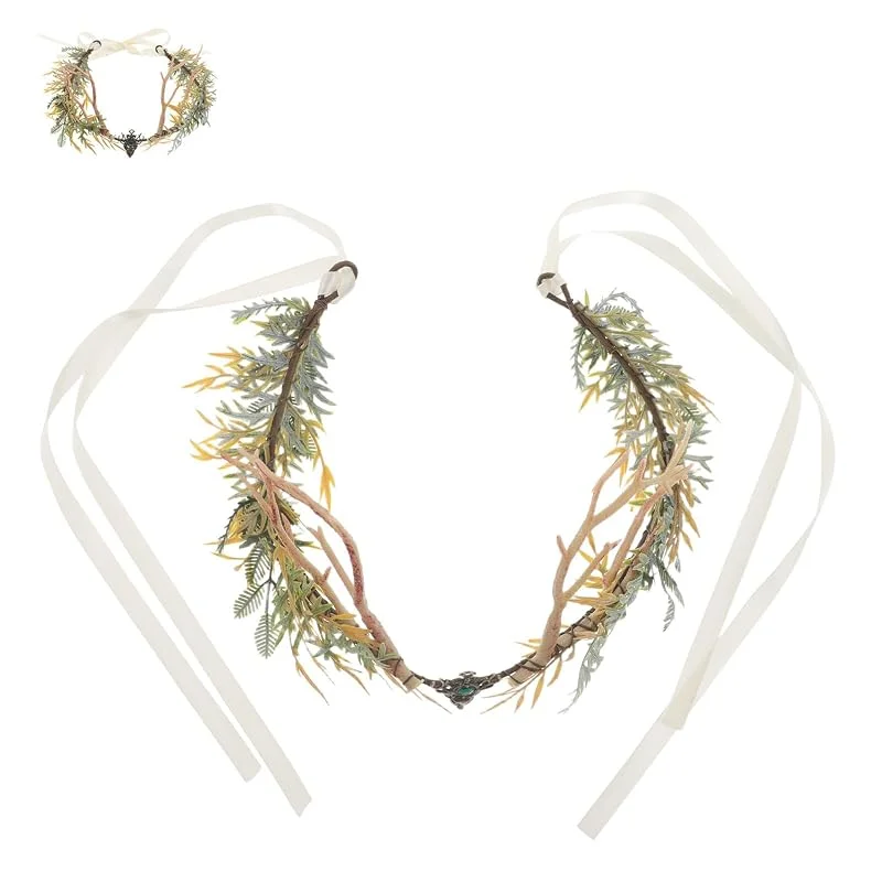Besuche den DECOMELODY-Store Elfen-geweih-kopfschmuck Damen Renaissance Kostüm Waldfee Tiara Leichtes Flexibles Elben-haarreif Cosplay Accessoire für Festival Foto-shooting und Märchen-göttin Verwandlung — Weihnachtsmode