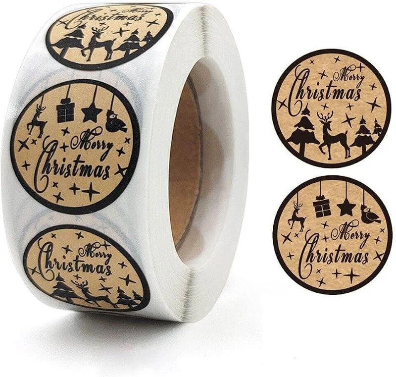 Marke: Generic 500 Pcs Frohe Weihnachten Aufkleber Selbstkleber Weihnachtslabel -Tags Für Umschlaggrußkarten Geschenk Wraps Weihnachtsaufkleber — Geschenkverpackung