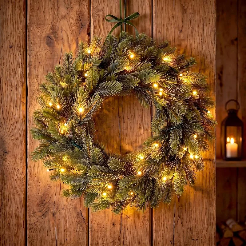 Besuche den Spetebo-Store LED Spritzguss Tannenkranz mit Timer für Außen und Innen - 40 cm — Weihnachtsdeko
