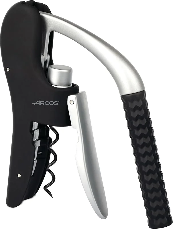 Besuche den Arcos-Store Arcos Zubehör - Korkenzieher - HandGriff ABS und Gemacht aus Zinklegierung + Elastomer Farbe Schwarz und Grau — Wein und Festtafel