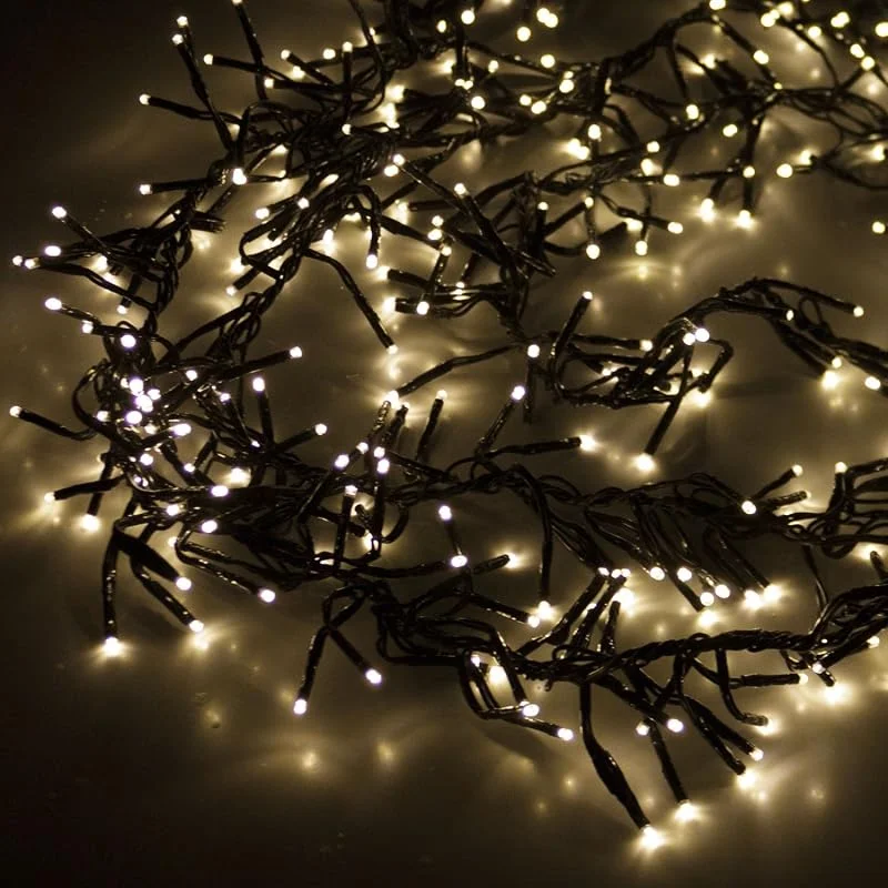 Besuche den Self Import Agencies-Store 768er LED Cluster - Lichterkette 8, 5m inklusive Zuleitung, LED-Lichter Warmweiß, 8 Leuchteffekte, Indoor und Outdoor — Weihnachtsbeleuchtung