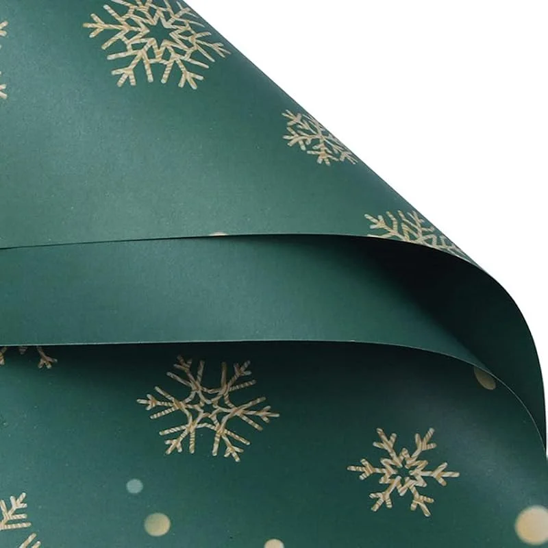 Marke: Mrisata Mrisata Weihnachts-Geschenkpapier, Braunes Kraftpapier mit Rotem und (B) — Geschenkverpackung