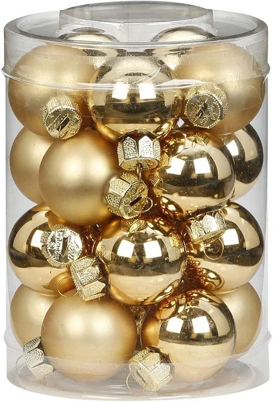 Marke: Magic MAGIC 20 Christbaumkugeln Glas 3 cm Christbaumschmuck Weihnachtskugeln Baumkugeln Baumschmuck Weihnachtsdeko Farbe: Brokat Gold