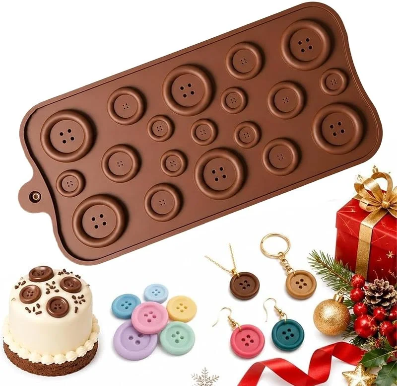 Marke: Gitekain Süßigkeitenformen Lebensmittelecht, leicht entformbar, lustige Knöpfe, DIY — Weihnachtskueche