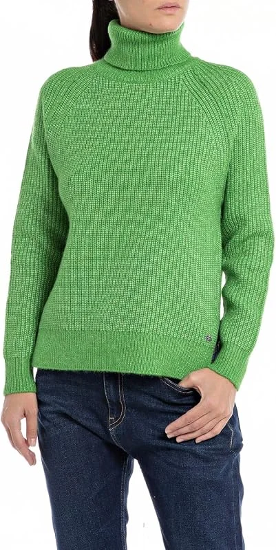Replay Damen Pullover Rollkragenpullover Recyceltes Material — Weihnachtsmode