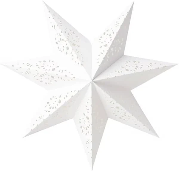 Marke: Strala STRALA Leuchtenschirm Ikea Fensterdekoration Stern aus Papier, Pappe, Spitze, weiß, 48 cm — Weihnachtsdeko