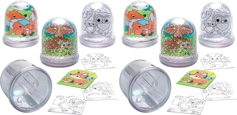 Besuche den Baker Ross-Store Baker Ross Schneekugel-Bastelsets „Waldtiere“ zum Ausmalen für Kinder – für weihnachtliche Bastelarbeiten und Dekorationen (4 Stück), Sortiert (Packung mit 2) — Weihnachtsdeko
