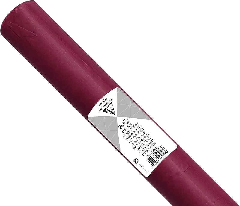 Besuche den Clairefontaine-Store Clairefontaine 394082C - Packung mit 24 Blatt Seidenpapier, 50 x 75cm, 18g, ideal zum Basteln, Bordeaux — Geschenkverpackung