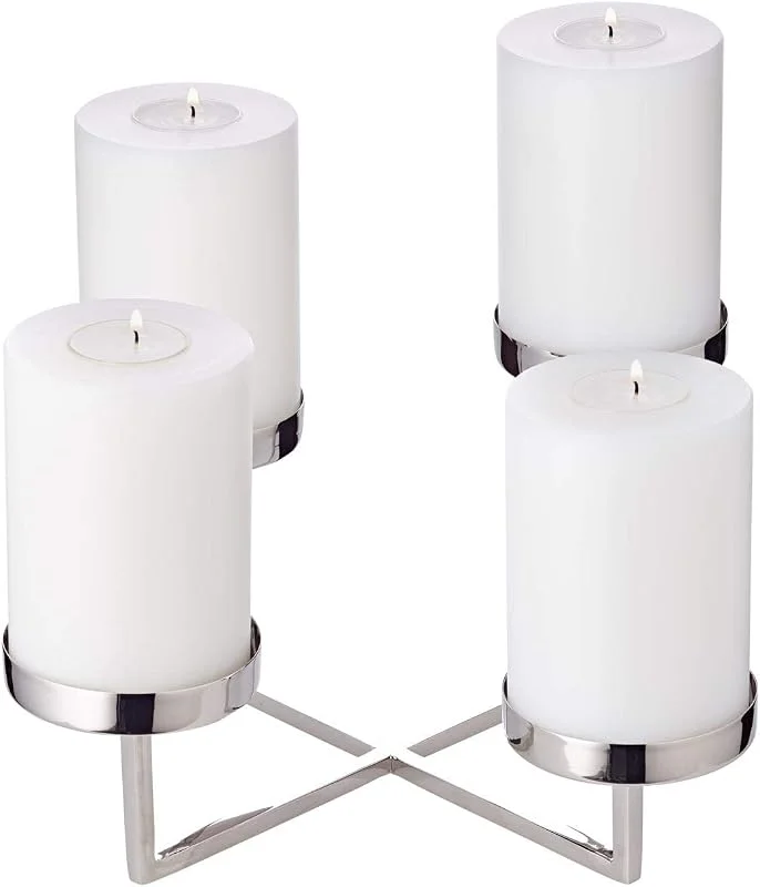 Besuche den EDZARD-Store EDZARD Adventskranz Pamplona (Ø 25 cm, H 14 cm), Edelstahl — Advent und Tisch