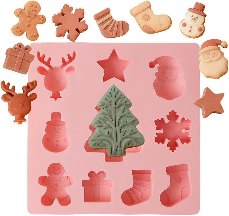 Marke: Generisch Weihnachts-Schokoladenformen, wiederverwendbar, flexibel, Weihnachtsform — Weihnachtskueche